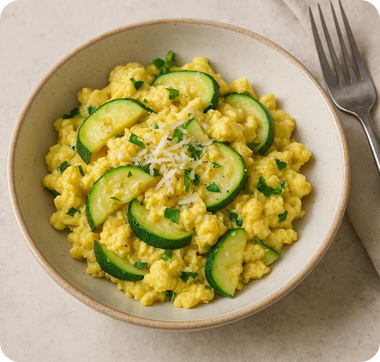Imagen de Revuelto de huevos con zucchini y queso